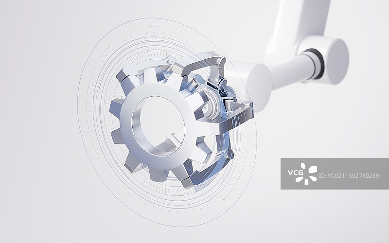 机械臂与智能制造概念3D渲染图片素材