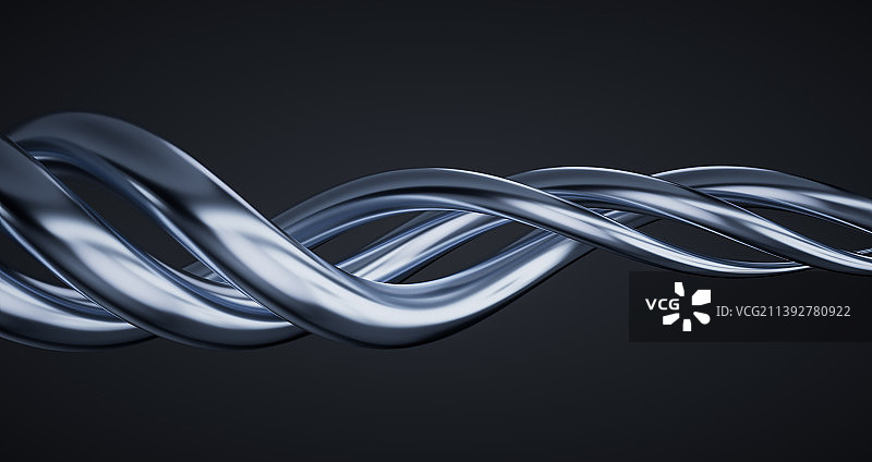 流动渐变的金属曲面3D渲染图片素材