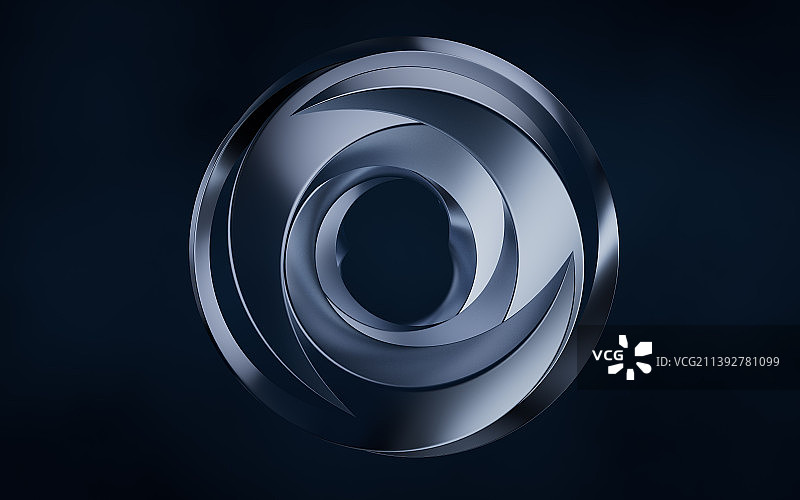 流动渐变的金属曲面3D渲染图片素材