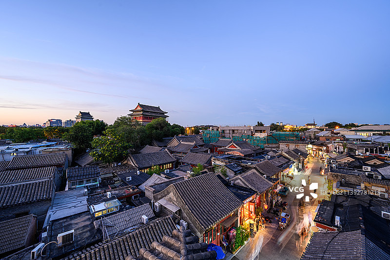 北京著名景点烟袋斜街胡同步行街图片素材