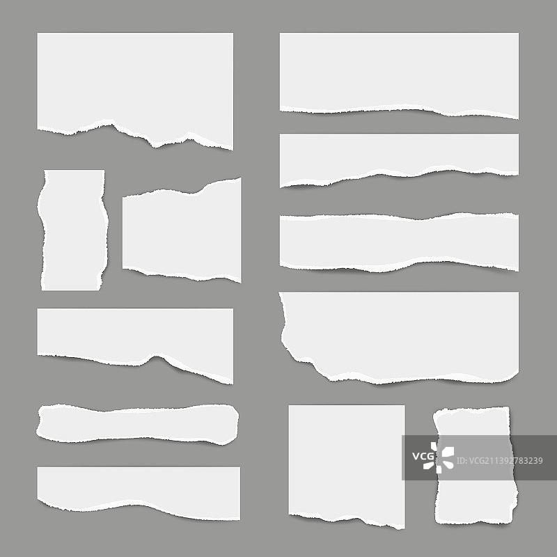 撕裂的白色纸张便签纸素材图片素材