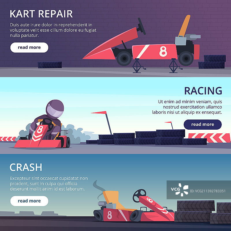 卡丁车运动横幅，包含速度运动图片图片素材