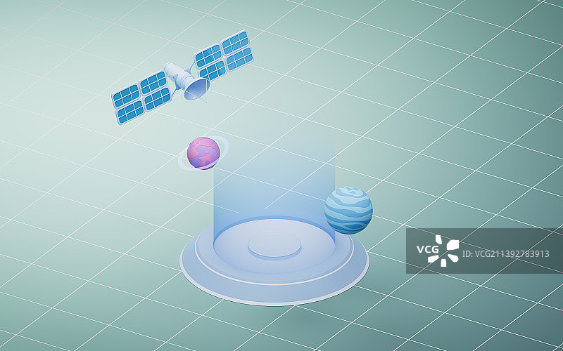 人造卫星3D渲染图片素材
