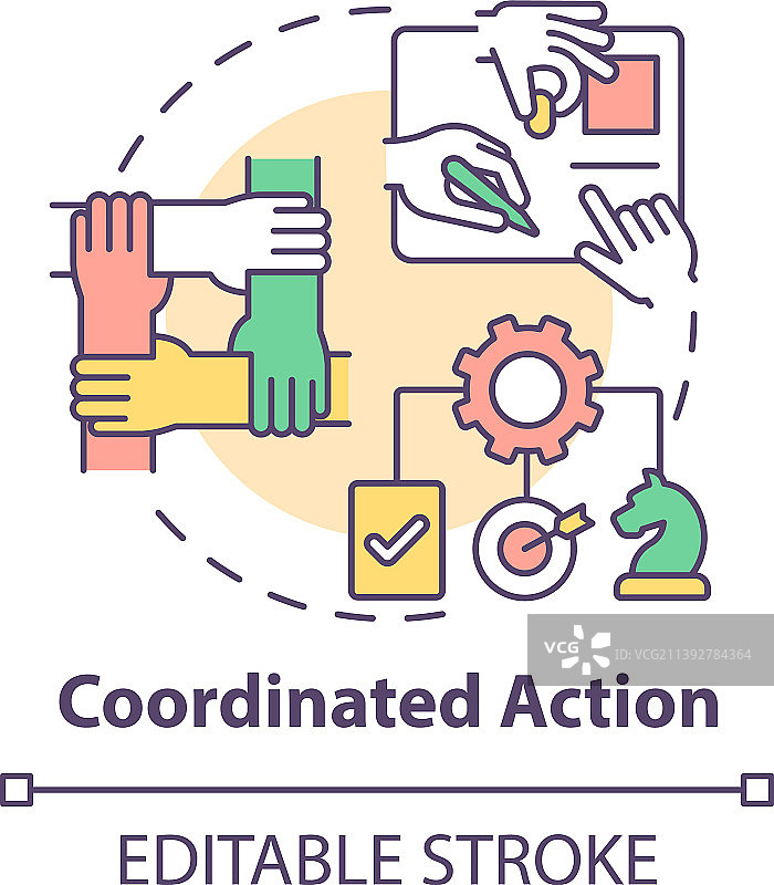 协同行动概念图标图片素材