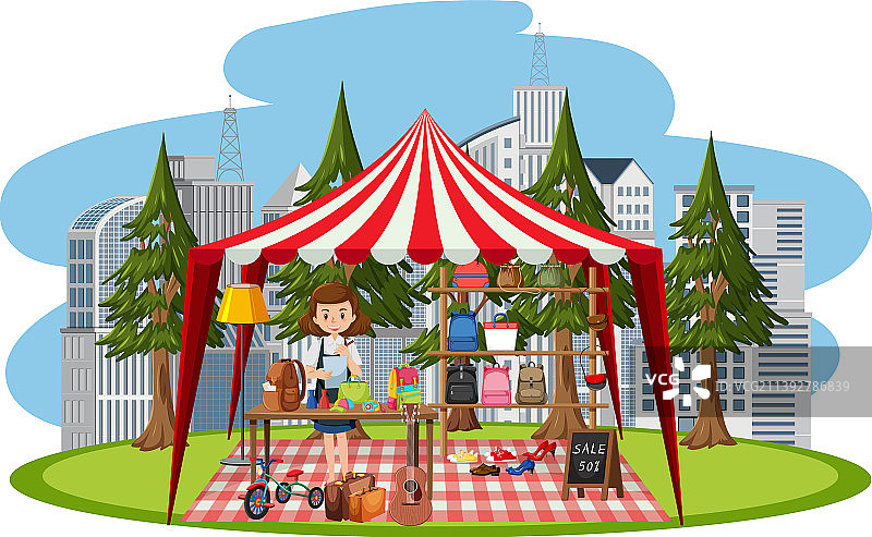 二手服装跳蚤市场概念店铺图片素材