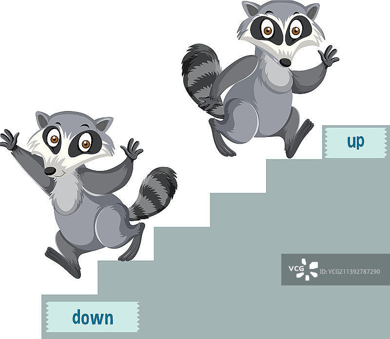 儿童英语方位介词图片素材