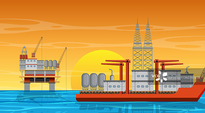 海上石油工业概念图片素材