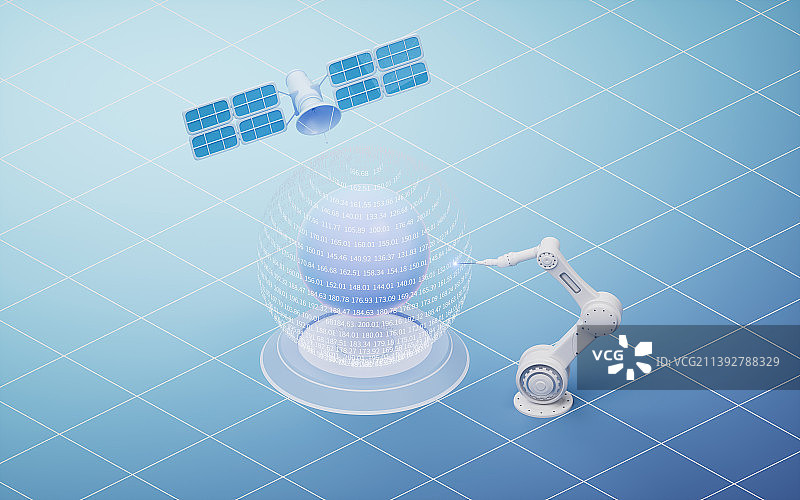 机械臂与智能制造概念3D渲染图片素材