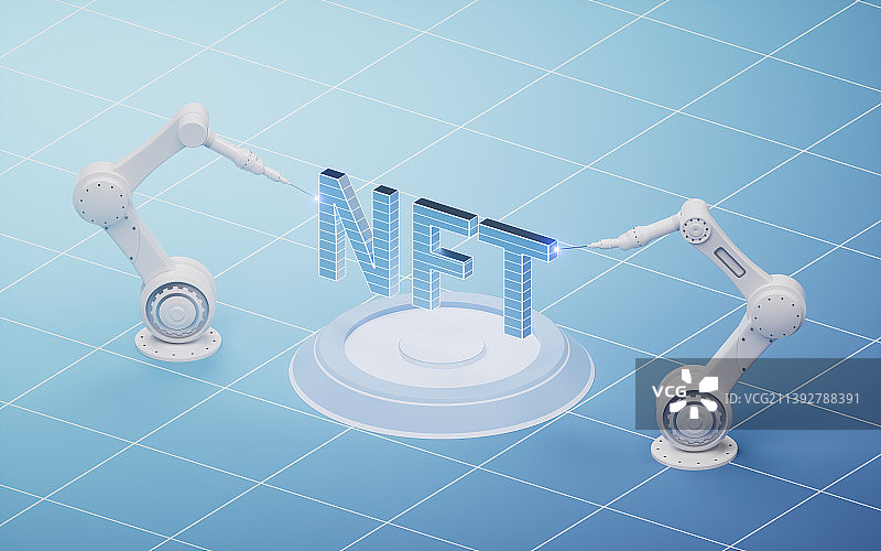 机械臂与智能制造概念3D渲染图片素材