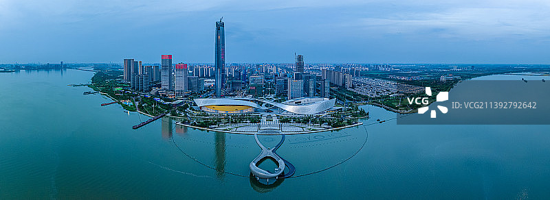 江苏苏州太湖新城航拍图片素材