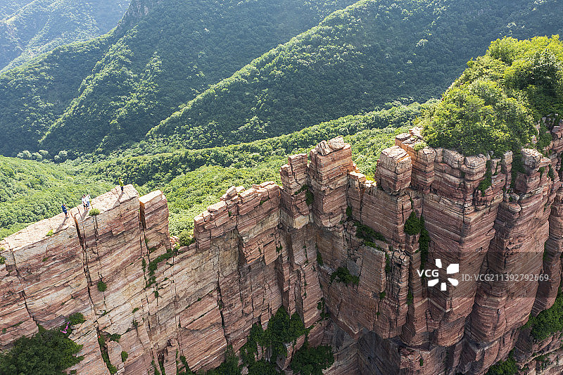 河北石家庄嶂石岩九女峰景区一米崖景点图片素材