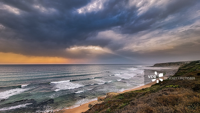 葡萄牙埃里塞拉日落海景图片素材