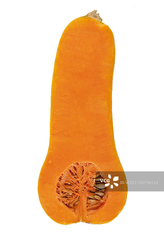 白色背景下的南瓜特写图片素材