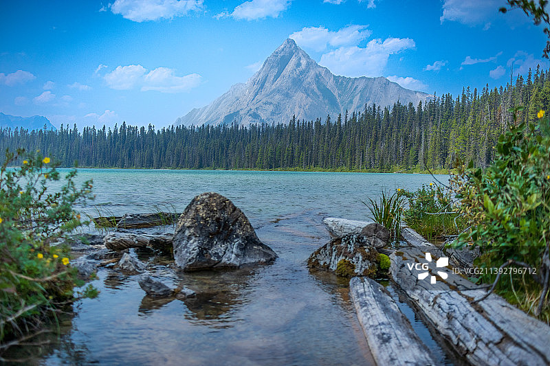 瓦特里奇湖的湖光山色（加拿大）图片素材