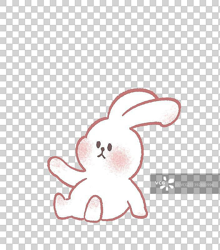 可爱白兔中秋节插画元素图片素材