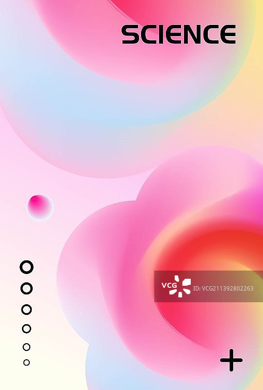 3D几何彩色渐变流体插画海报模版图片素材