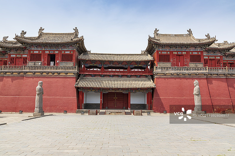 河南省巩义市宋仁宗赵祯永昭陵及陵前石像图片素材