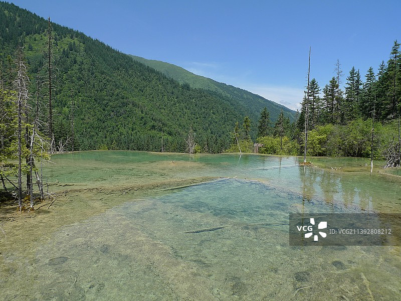 四川阿坝九寨沟县神仙池景区, 仙女沐浴, 川西风光图片素材