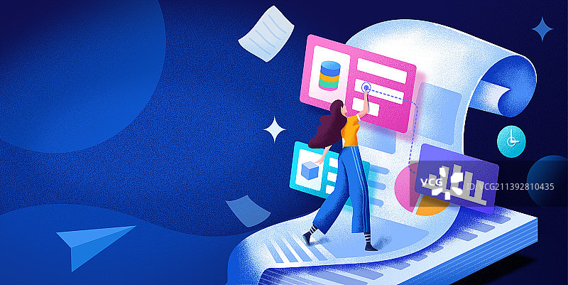 扁平噪点风数据表单报告banner肌理插图图片素材