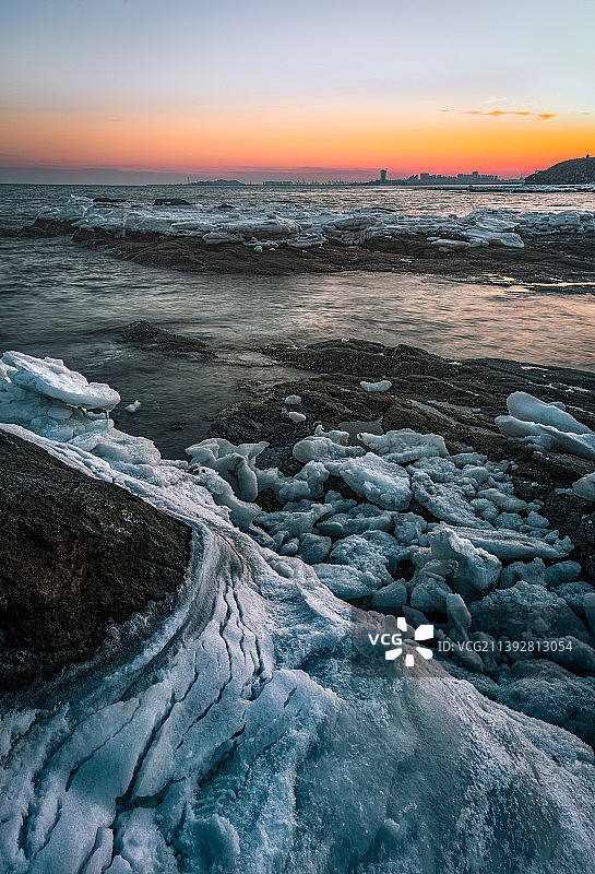 冰冻的海岸-锦州图片素材