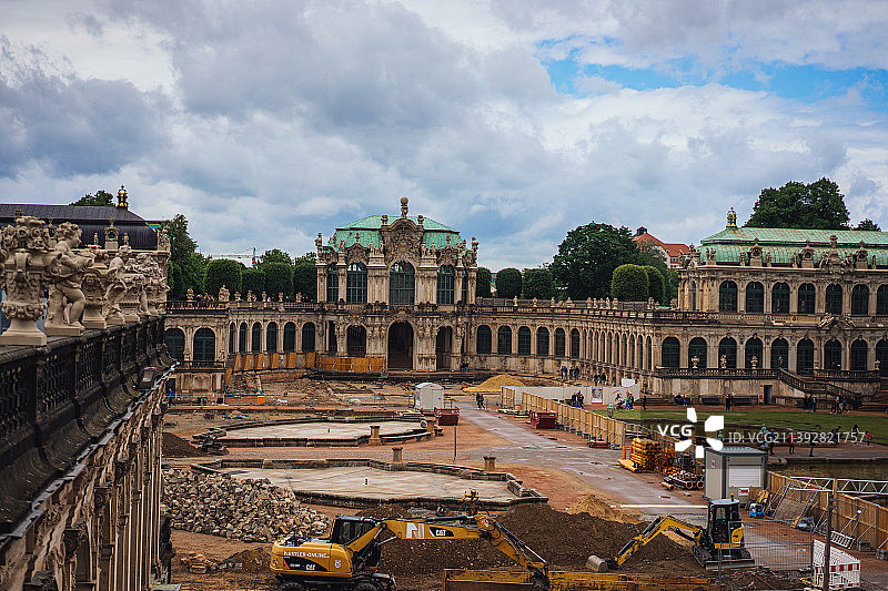 德国德累斯顿，茨温格宫宫殿，是联合国世界文化遗产图片素材