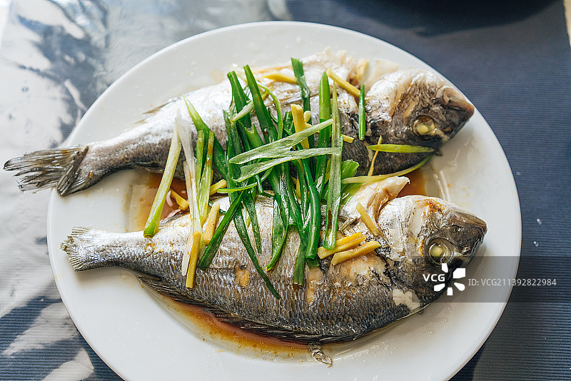 清蒸鱼，美味的家常菜肴图片素材
