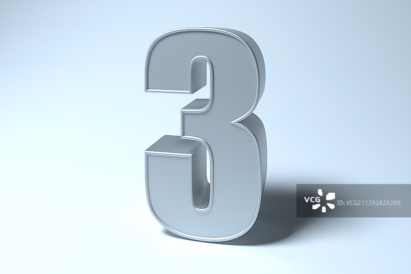 3D数字3图片素材