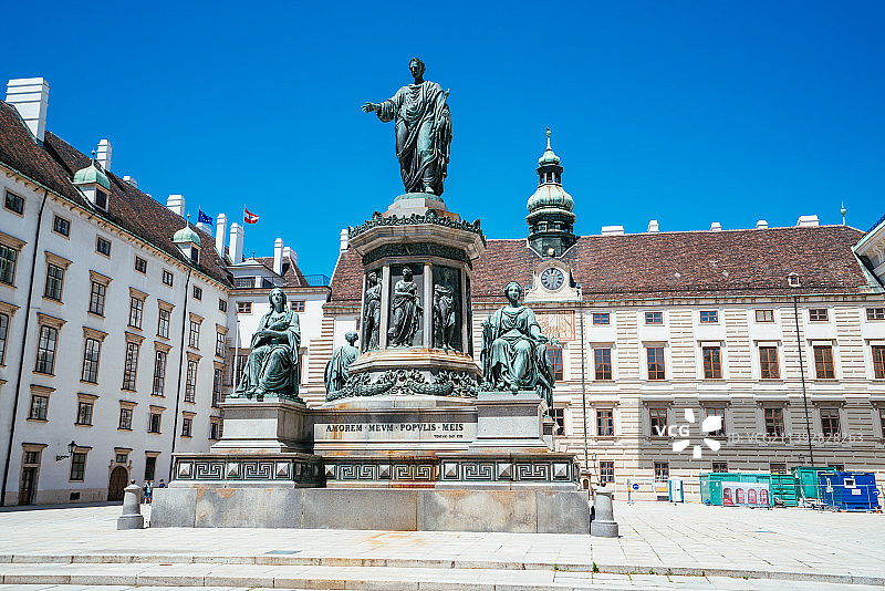 奥地利维也纳，英雄广场与霍夫堡宫图片素材