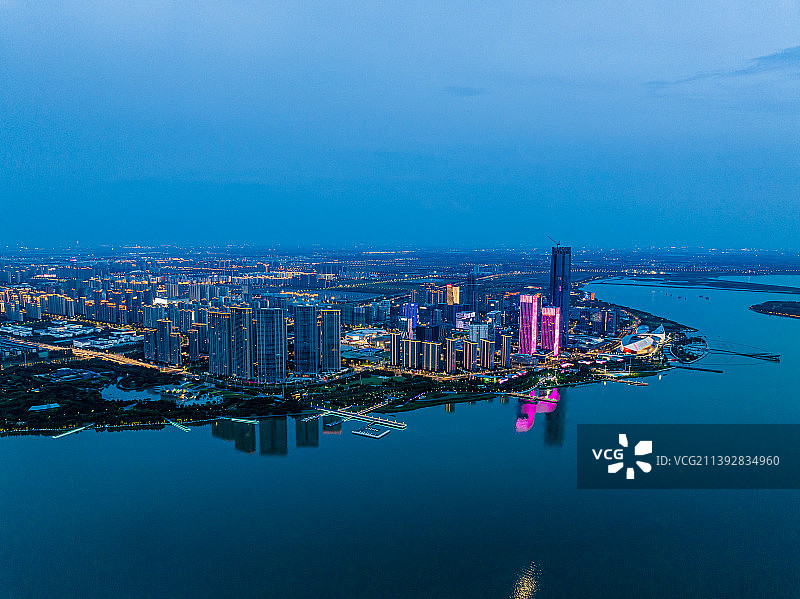 江苏苏州太湖新城航拍图片素材