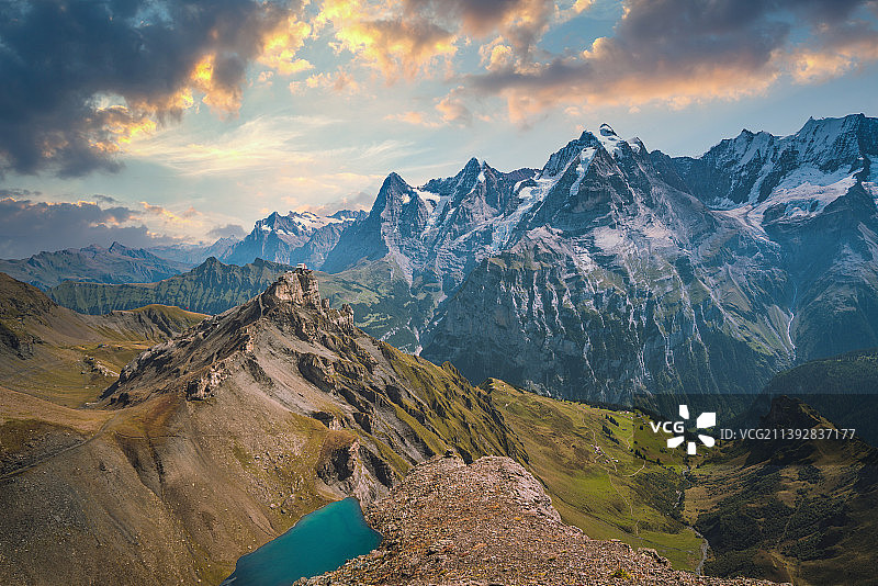 瑞士阿尔卑斯山少女峰，联合国世界遗产图片素材