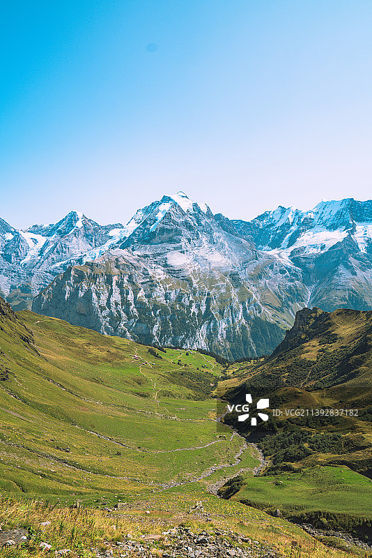 瑞士阿尔卑斯山少女峰，联合国世界遗产图片素材