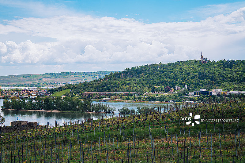 眺望德国莱茵河谷自然风光图片素材