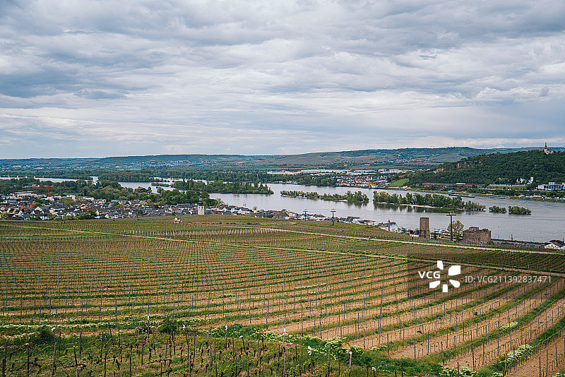 眺望德国莱茵河谷自然风光图片素材