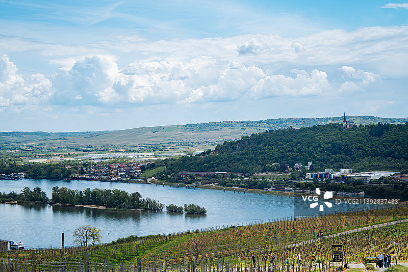 眺望德国莱茵河谷自然风光图片素材