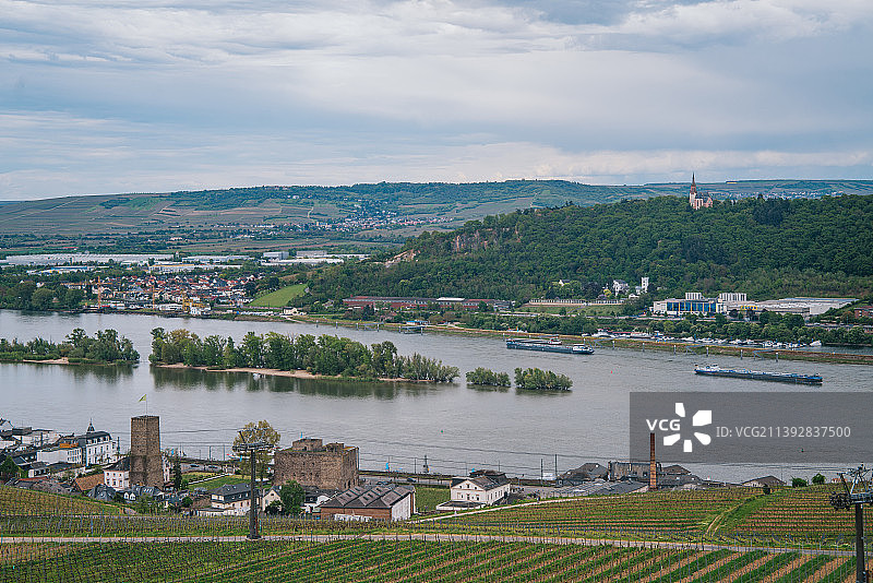 眺望德国莱茵河谷自然风光图片素材