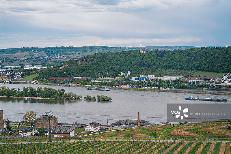 眺望德国莱茵河谷自然风光图片素材