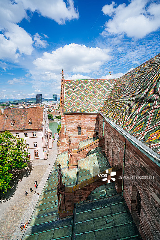 瑞士巴塞尔老城全景风光图片素材