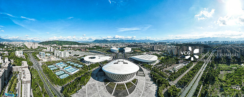 福州海峡奥林匹克体育中心全景鸟瞰图图片素材