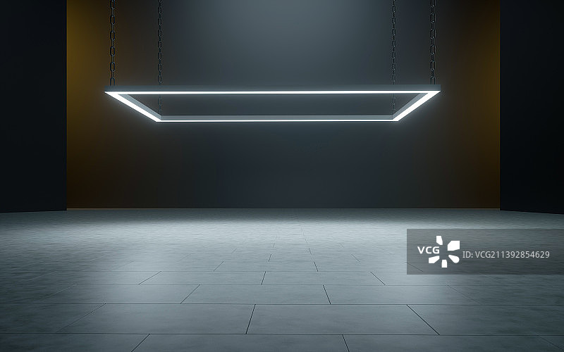 3D发光屋顶室内空间图片素材