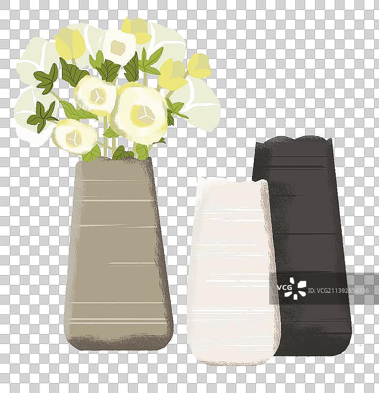 鲜花花瓶手绘图片素材