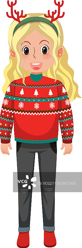 身穿圣诞服装的女孩图片素材
