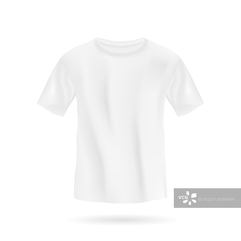 轻便时尚的白色T恤中性款样机图片素材