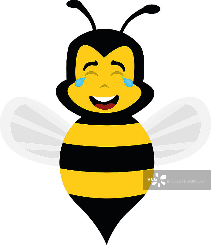 卡通蜜蜂角色喜极而泣图片素材