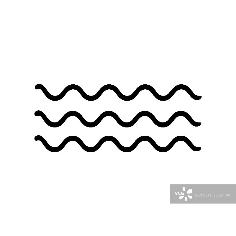 白色背景上的波浪细线图标图片素材
