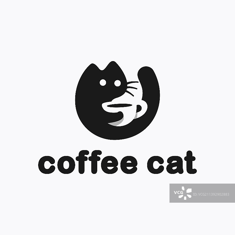 猫咪咖啡Logo设计图片素材
