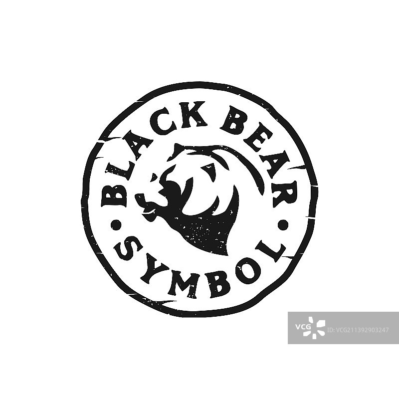 黑熊logo设计高级徽章复古logo图片素材