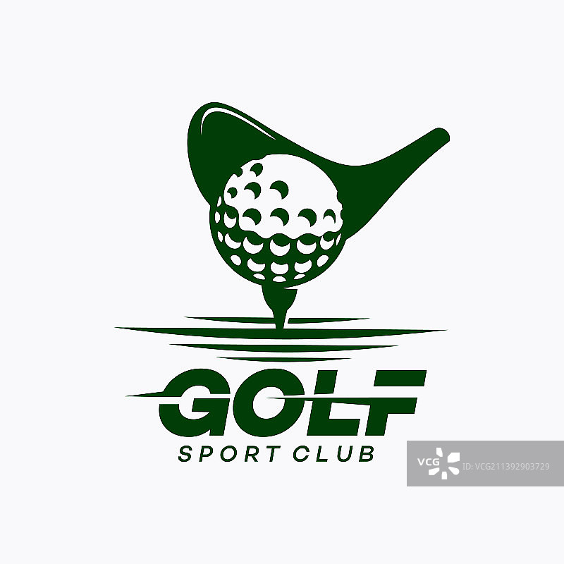 高尔夫运动皇家标志设计：球杆和皇冠图片素材