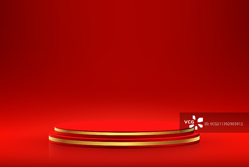 带金色边框的红色讲台，用于演示图片素材
