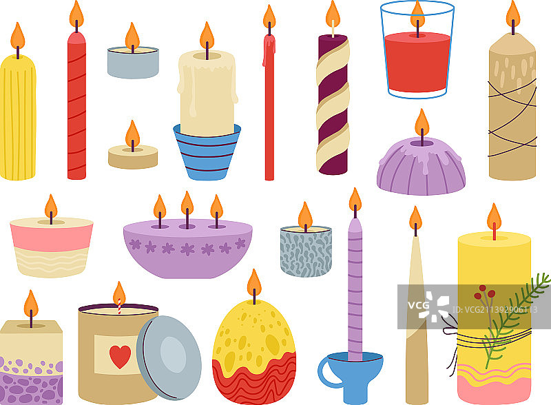 浪漫的工艺蜡烛套装图片素材
