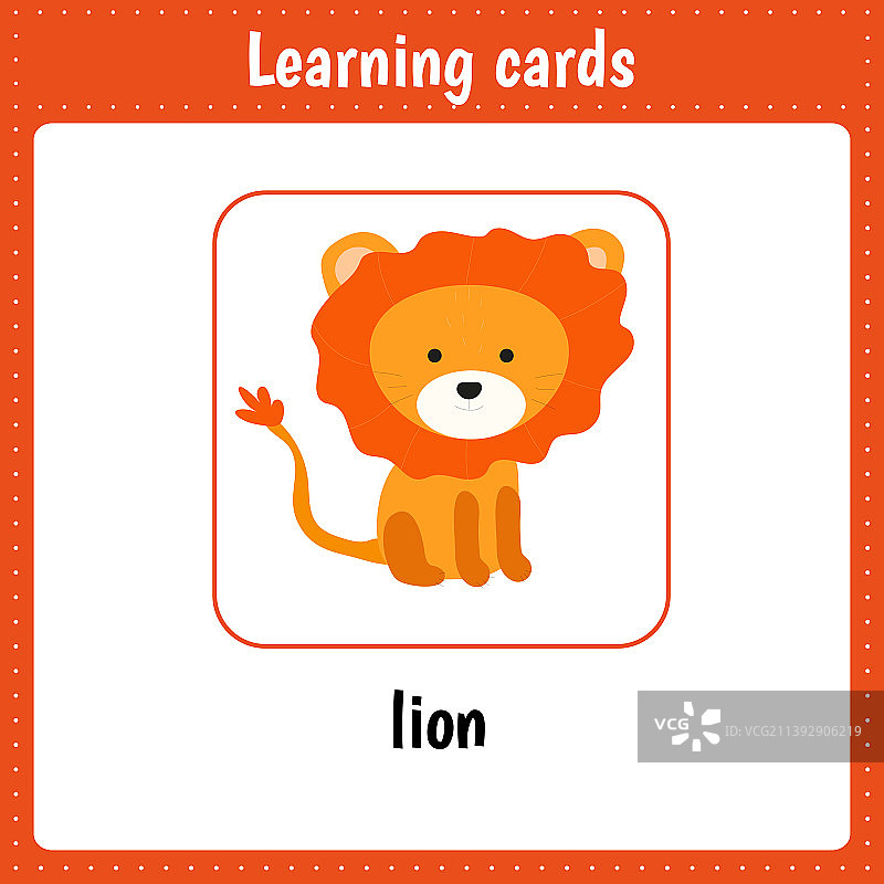 儿童动物学习卡片图片素材